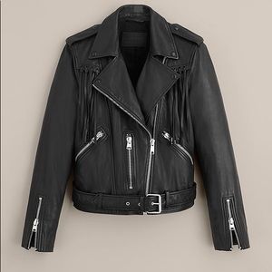 ALLSAINTS Leather Fringe Jacket
